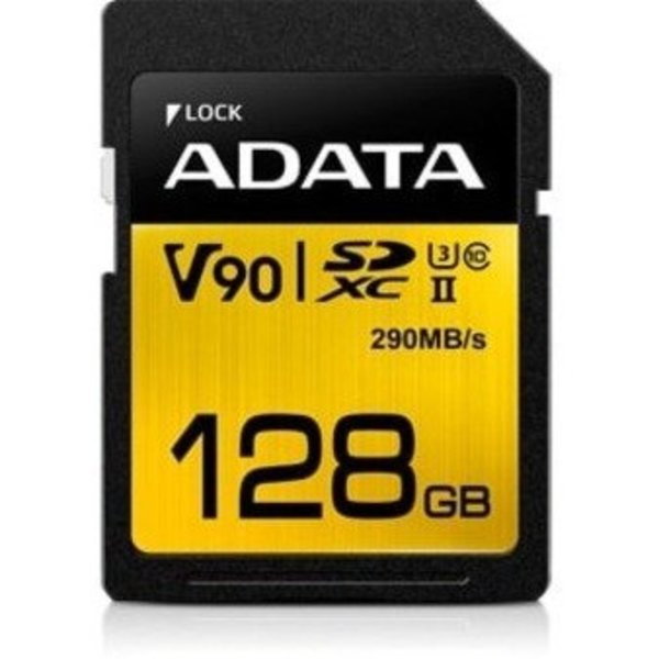 Adata Adata Premier One Sdxc 128Gb Uhs-Ii U3 Class 10 V90 4K Ultra Hd 3D ASDX128GUII3CL10-C